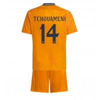 Maglia Calcio Real Madrid Aurelien Tchouameni #14 Seconda Divisa Bambino 2024-25 Manica Corta (+ pantaloncini)